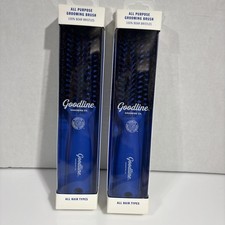 2 Pack Goodline Grooming Co All Purpose Hair Brush 100 Boar Bristles Blue NEW