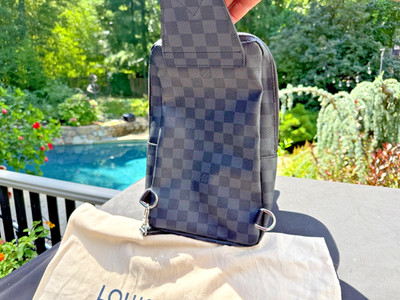 Louis Vuitton Avenue Damier Graphite Sling Bag Black Canvas for Men