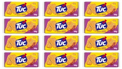 12 TUC SMOKY BACON Flavor Crackers Beer Snacks 100g 3.5oz