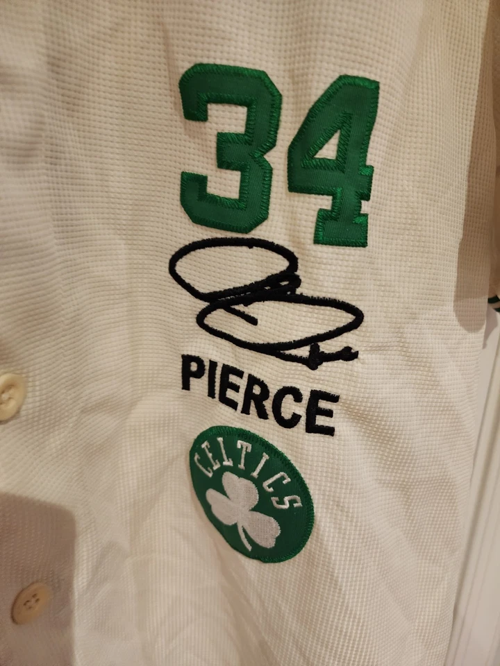 Camisa de Colección Majestic Boston Celtics Pierce 34 Manga Corta Abotonada. S8 Foto 3 de 4