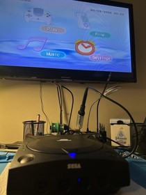 Sega Dreamcast In Custom Black Shell Console Only Working. Great Condition