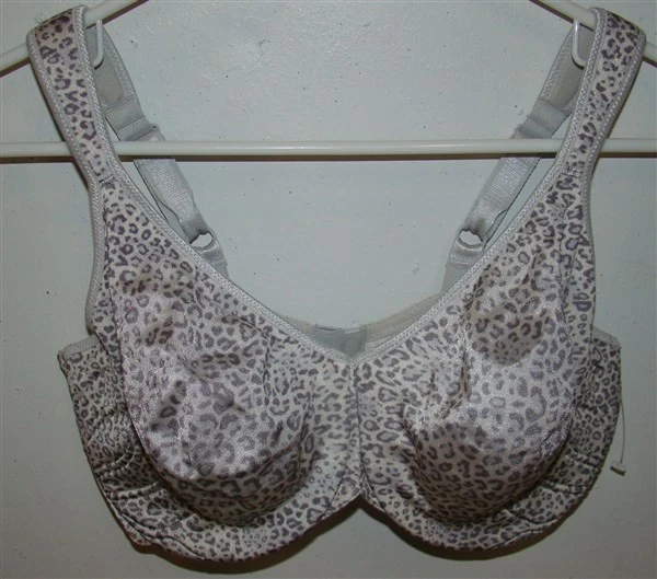 NWOT Bali 38C Live It Up Underwire Full Coverage Bra 3353 Gray Cheetah 127423 — 第 2/4 张图片