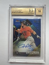 Topps 2017 Finest First Autographs Alex Bregman Blue Refractor Auto /150 BGS 9.5