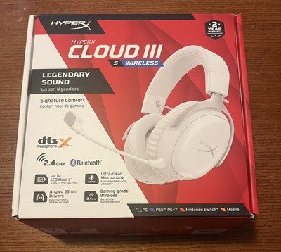 HyperX Cloud 3 S Wireless Gaming Headset White/Silver - read description 