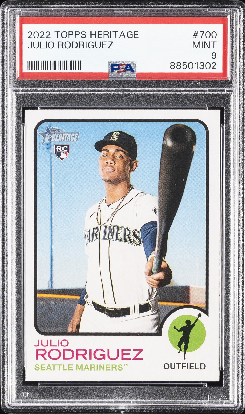 2022 TOPPS HERITAGE #700 JULIO RODRIGUEZ PSA 9