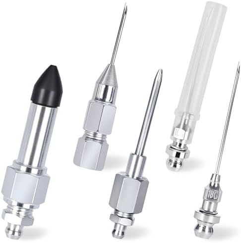 Grease Gun Needle Accessory Set Rubber Coupler Adapter Detachable Tips