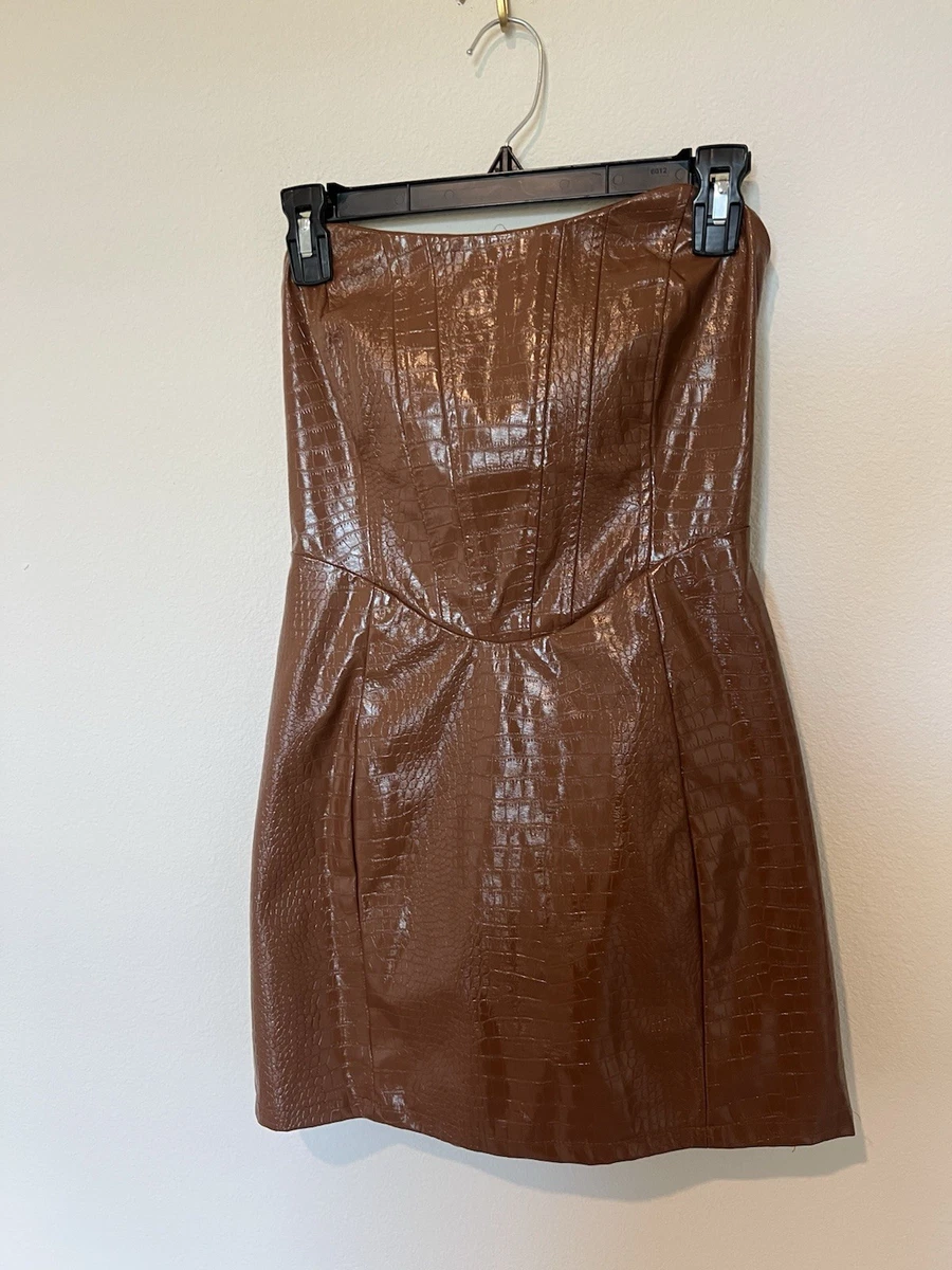 Faux Leather Brown Dresses for Women for sale | eBay