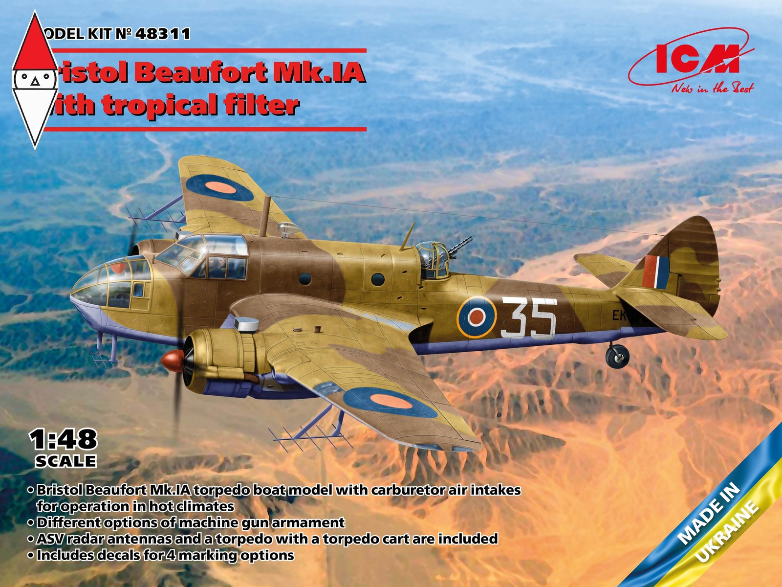 ICM 1/48 BRISTOL BEAUFORT MK.IA WITH TROPICAL FILTER