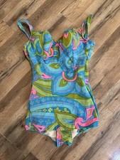 Vintage 1960  s Jantzen One Piece Paisley Swim Suit Size 16