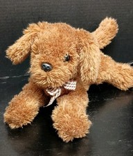 Vintage 1990s MJC International Brown Textured Floppy Plush Puppy Dog 13"