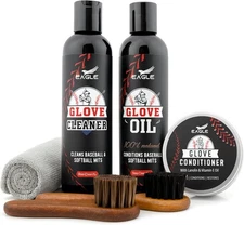 Baseball Glove Care Kit – Cleaner (8oz), Oil For All Sizes, clear 