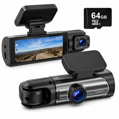 1080p Dual Dash Cam Front & Kabine Kamera 64GB TF Karte Loop Aufnahme DVR
