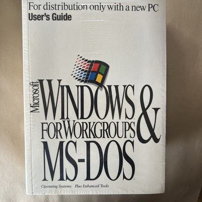 NEU VERSIEGELT Microsoft Windows & MS-DOS Betriebssystem Festplatten Benutzerhandbuch