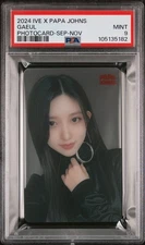 2024 IVE X PAPA JOHNS PHOTOCARDS SEPTEMBER-NOVEMBER GAEUL PSA 9