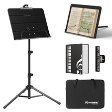 - Dual-Use Folding Sheet Music Stand  Desktop Book Stand with Portable Black