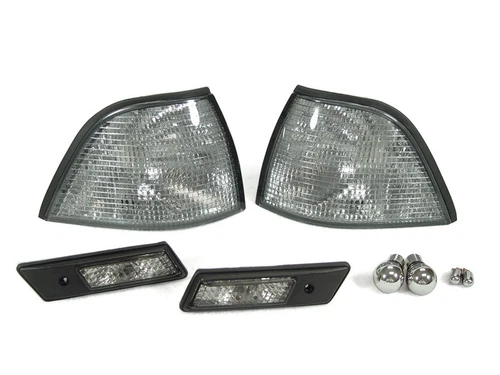 DEPO Smoke Corner+Side Marker Light + Chrome Bulb For 1992-1996 BMW E36 2D Coupe