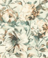 Tapete Vlies Rasch BlüTen Kunst Beige GrüN Braun Florentine 485134 (4,48€/1Qm)