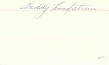 Freddie Lindstrom Signed Autographed Index Card Giants Pirates JSA II35665