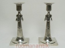 antike KERZENLEUCHTER SILBER 13 Lot GIRLANDENDEKOR DEUTSCHLAND um 1800 -punziert