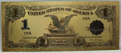 24K Gold-Plated Foil Note Currency Bill  Paper Money Novelty Famous Cash