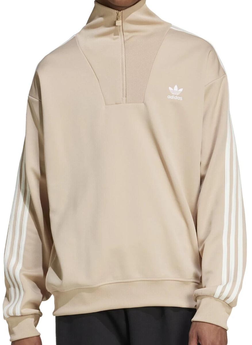 ★★送料無料★★adidas Originals MEN'S FUNNEL NECK TRACK TOP NEW Adidas Funnel Neck Track Top 1/4 Zip Magic Beige