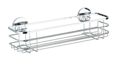 WENKO Edelstahl Maxi Ablage Bad Regal Korb ohne bohren Aufbewahrung WC Dusche