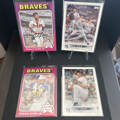 TOPPS GERRIT COLE 3D & TOPPS HERITAGE  RONALD ACUNA JR IMAGE VARIATIONS 