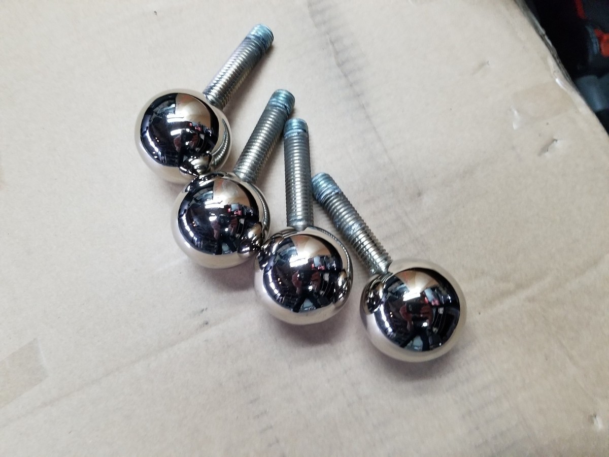 4 Wood burning stove nickel leveling ball feet Fisher woodsman lopi  fireplace | eBay