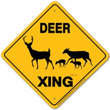 Deer Xing Sign Aluminum 12 in X 12 in 20374