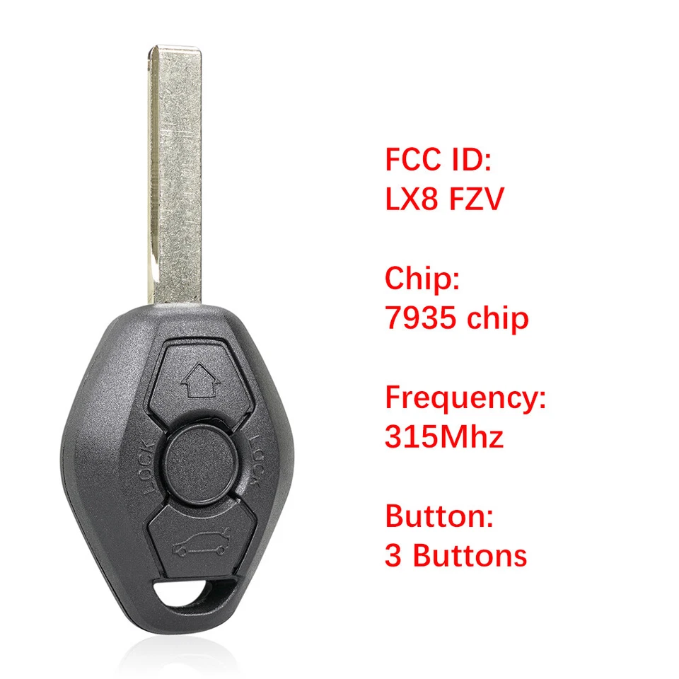 2 para BMW X3 Z4 2003 2004 2005 2006 2007 2008 mando a distancia sin llave coche llavero LX8FZV Foto 3 de 4