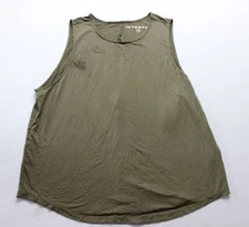 Interval Women's Solid Keyhole Back Active Tank Top EJ1 Olive Green Medium 