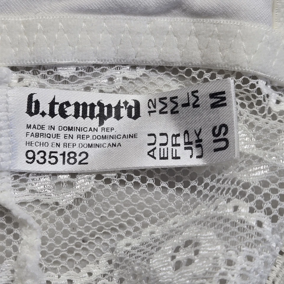 Sujetador Btempt'd Mujer M Blanco Bralette Inalámbrico Encaje Mezcla Tela Correa Foto 3 de 4