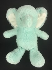 Carters Elephant Blue Aqua White Plush Stuffed Animal 2017 11"