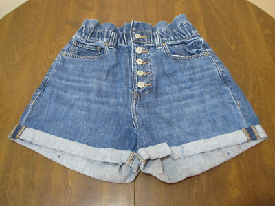 Express Women's Original 100% Cotton Shortie Extreme High Rise Jean Shorts XS