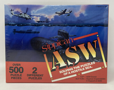 Sippican ASW 500 Piece Jigsaw Puzzle 2 Different Sides Hostile Sea Vintage 1987