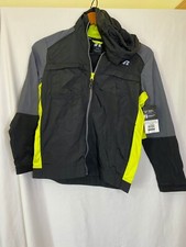 NEW RUSSELL Boys Mixed Media Zip Up Nylon Windbreaker Jacket Yellow/gray U Pick