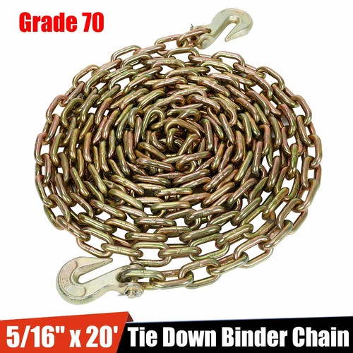 5/16" x 20' G70 Tow Chain Truck Trailer Transport Tie Down Chain F Chain Binders eBay