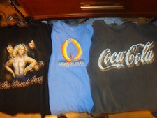 Three Assorted Slightly Defective T-Shirts Band Perry Cirque Du Soleil Coke