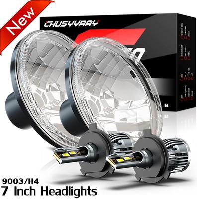 7 Inch Round LED Headlights Hi-Lo For International Harvester Scout II 1973-1980