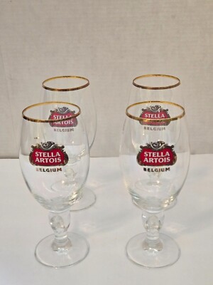 STELLA ARTOIS Special Edition 33cl Beer Goblet 7.5'' Stemmed Glass Set of 4