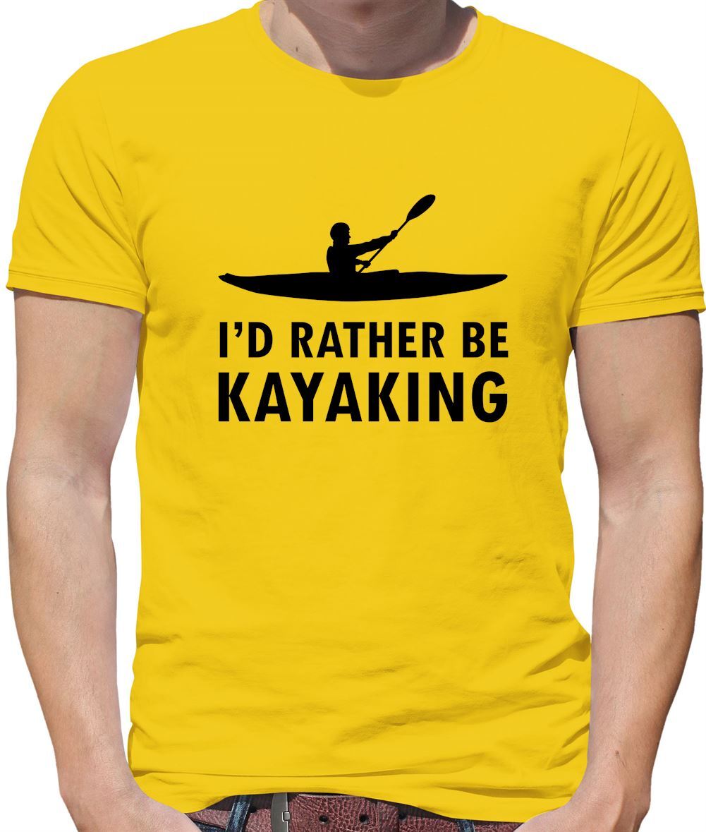 FILA I'd Rather Be Kayaking Mens T Shirt Kayak Rowing Canoeing Canoe Row