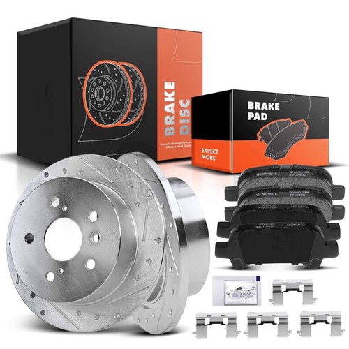 Rear Drilled Rotors & Ceramic Brake Pads for Toyota Avalon Camry 0206