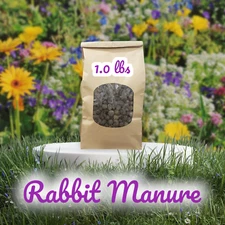1 Lb Rabbit Manure RINSED No STRAW/HAY - Fertilizer Poop Compost - Organic