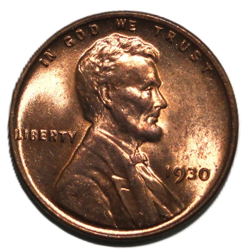 1930 1C RD Lincoln Cent- Gem BU Nice Luster- FREE SHIPPING-JAM254