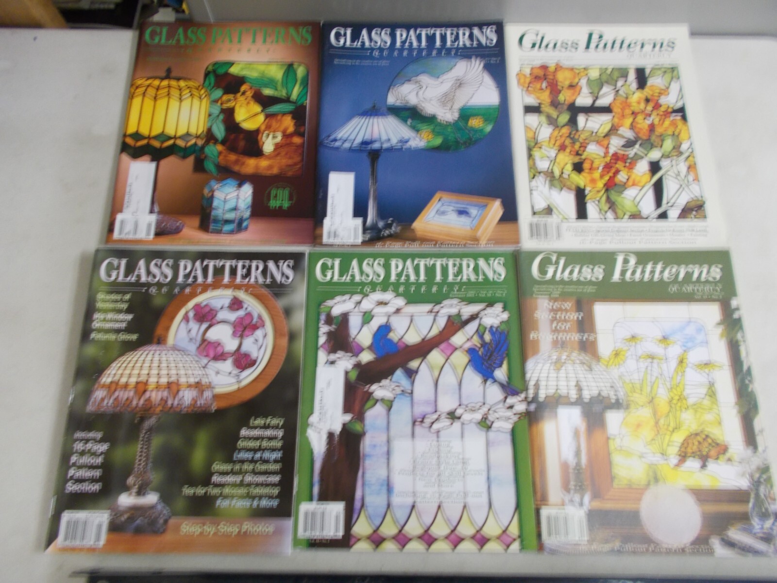 6 GLASS PATTERNS QUARTERLY MAGAZINE VARIOUS ISSUES 1999 2001 2002 2005