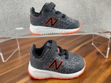 New Balance 455v2 Infant Size 3 Gray/Orange Sneaker Hook and Loop Shoe Toddler