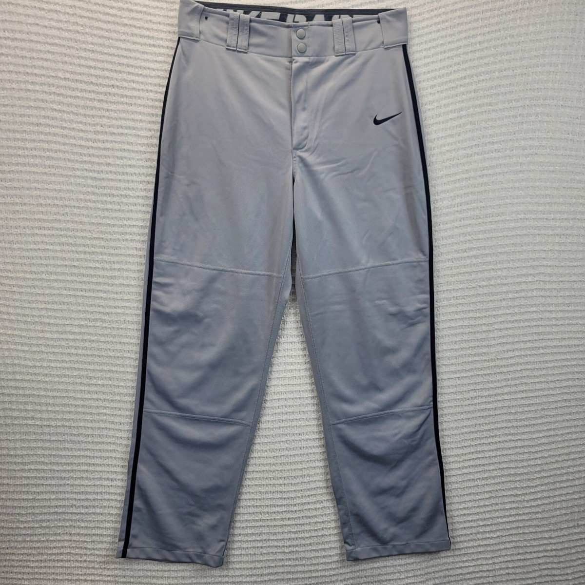 Nike Baseball Pants Mens Small Gray Dri-Fit Straight Leg Stretch