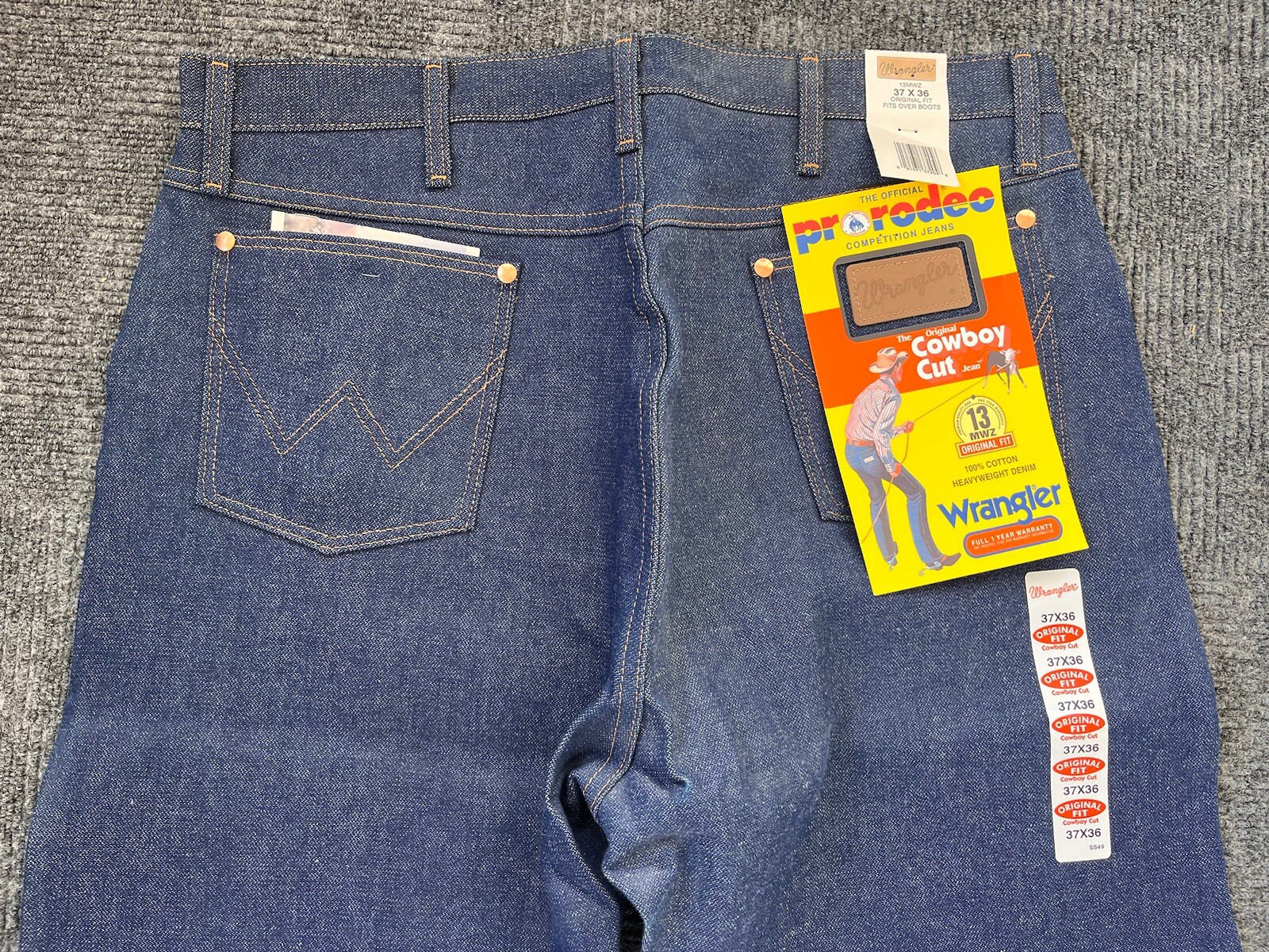 NOS Vintage Wrangler Pro Rodeo Competition Jeans 37 X 36 Orig Fit Over Boots image 7