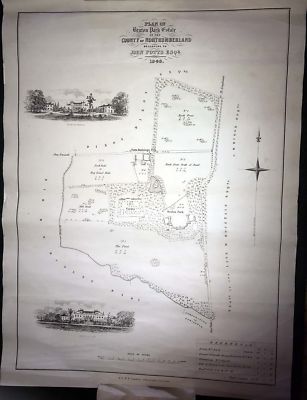 1848 Original illustrierter Plan von BENTON PARK ESTATE, Northumberland, von Lambert