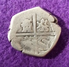 4 REALES SPANISH LAND TREASURE DATE CIRCA 1598-1621